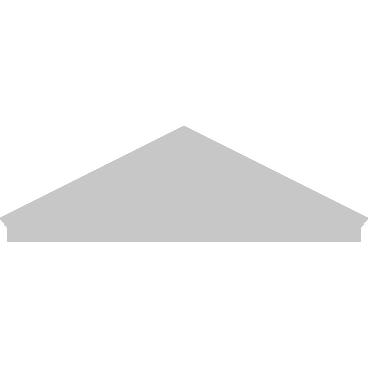 Ekena Millwork 52"W x 19-7/8"H x 2-3/4"P (Pitch 6/12) Peaked Cap Sunburst Architectural Grade PVC Combination Pediment