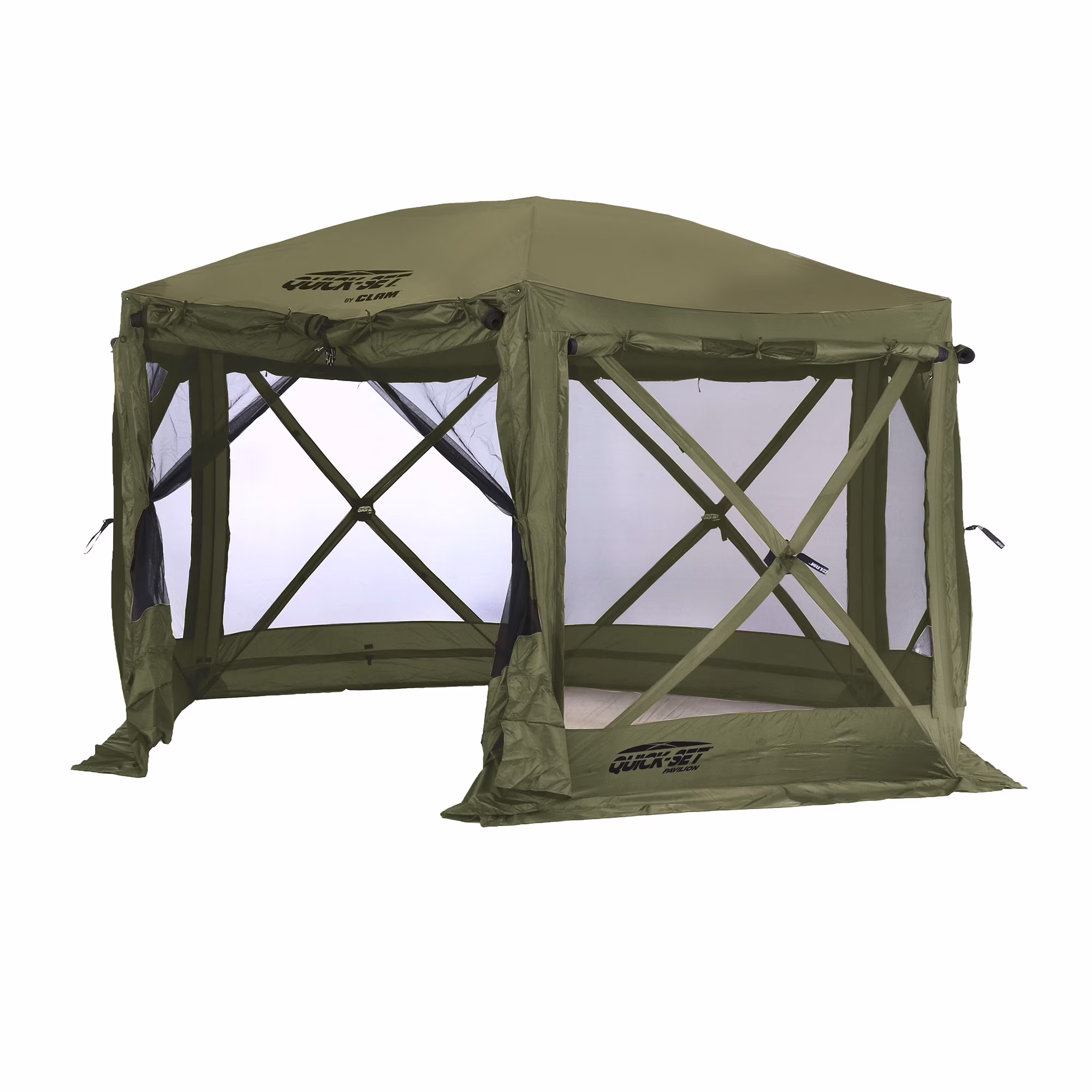 CLAM Quick-Set Pavilion 12.5 x 12.5′ Portable Outdoor Canopy Shelter, Green