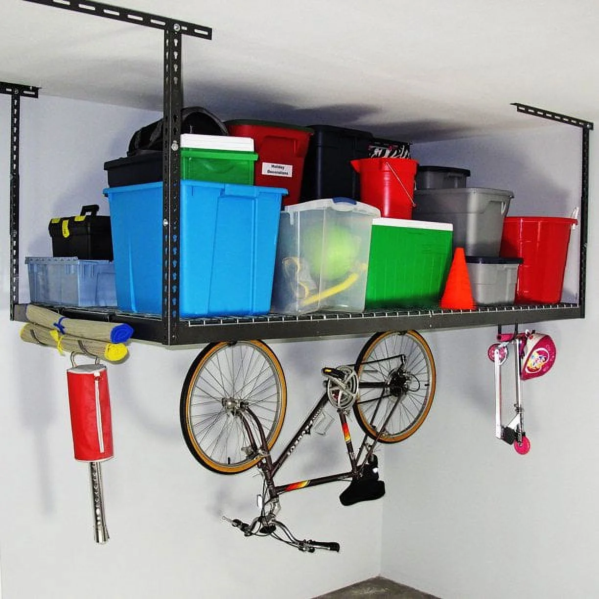 MonsterRax 4' x 8' Overhead Garage Storage Rack Holds 500 Pounds, White