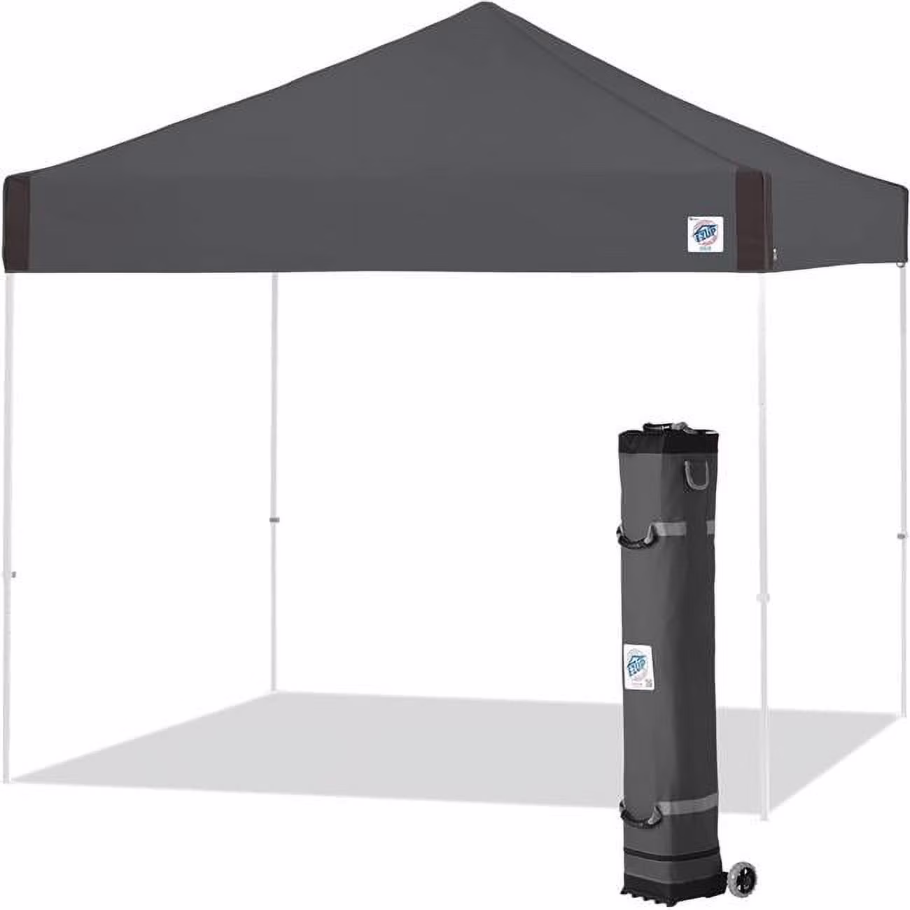 E-Z UP Pyramid Instant Shelter Canopy 10′ x 10′, Steel Grey