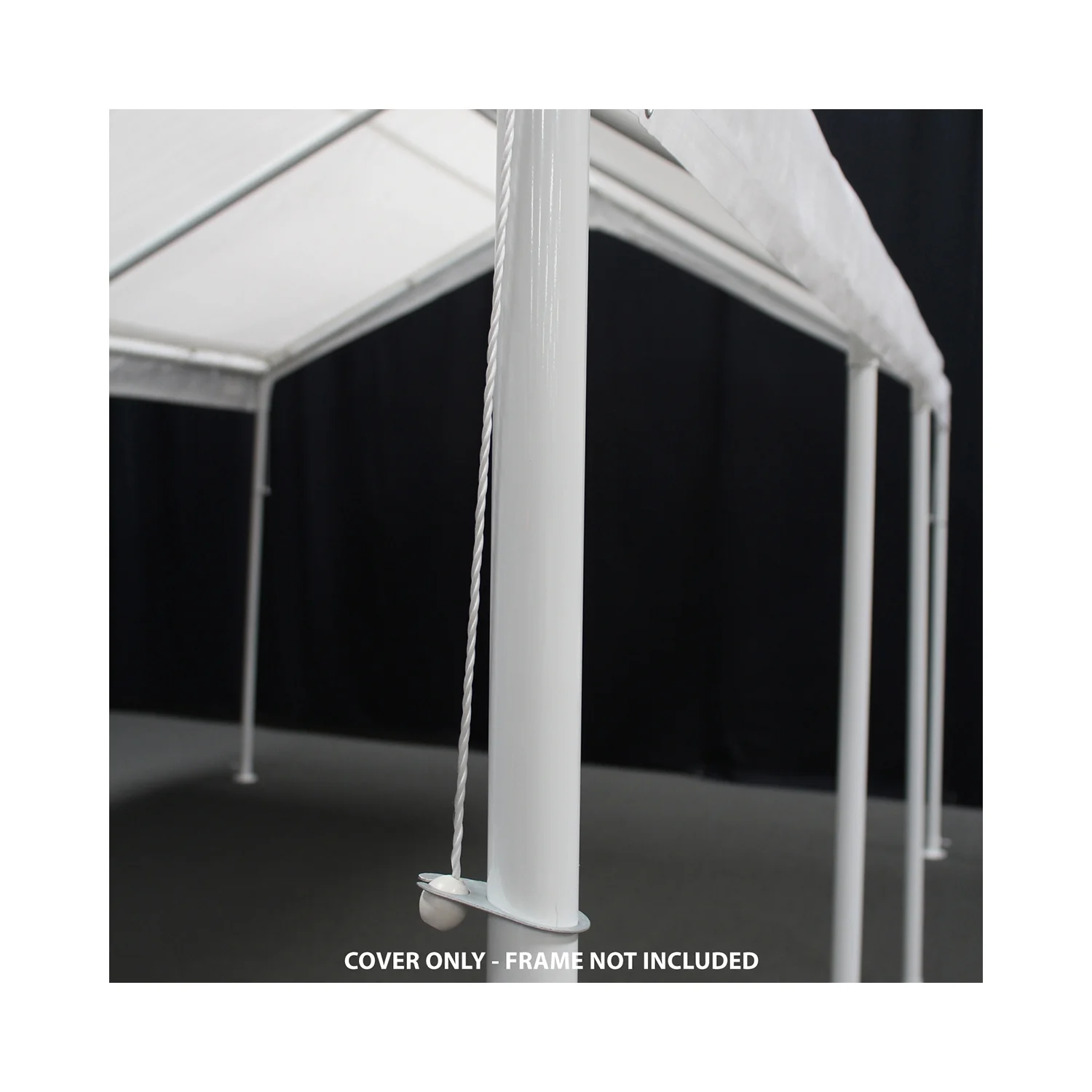 King Canopy 18 ft x 20 ft White Drawstring Carport Canopy Cover