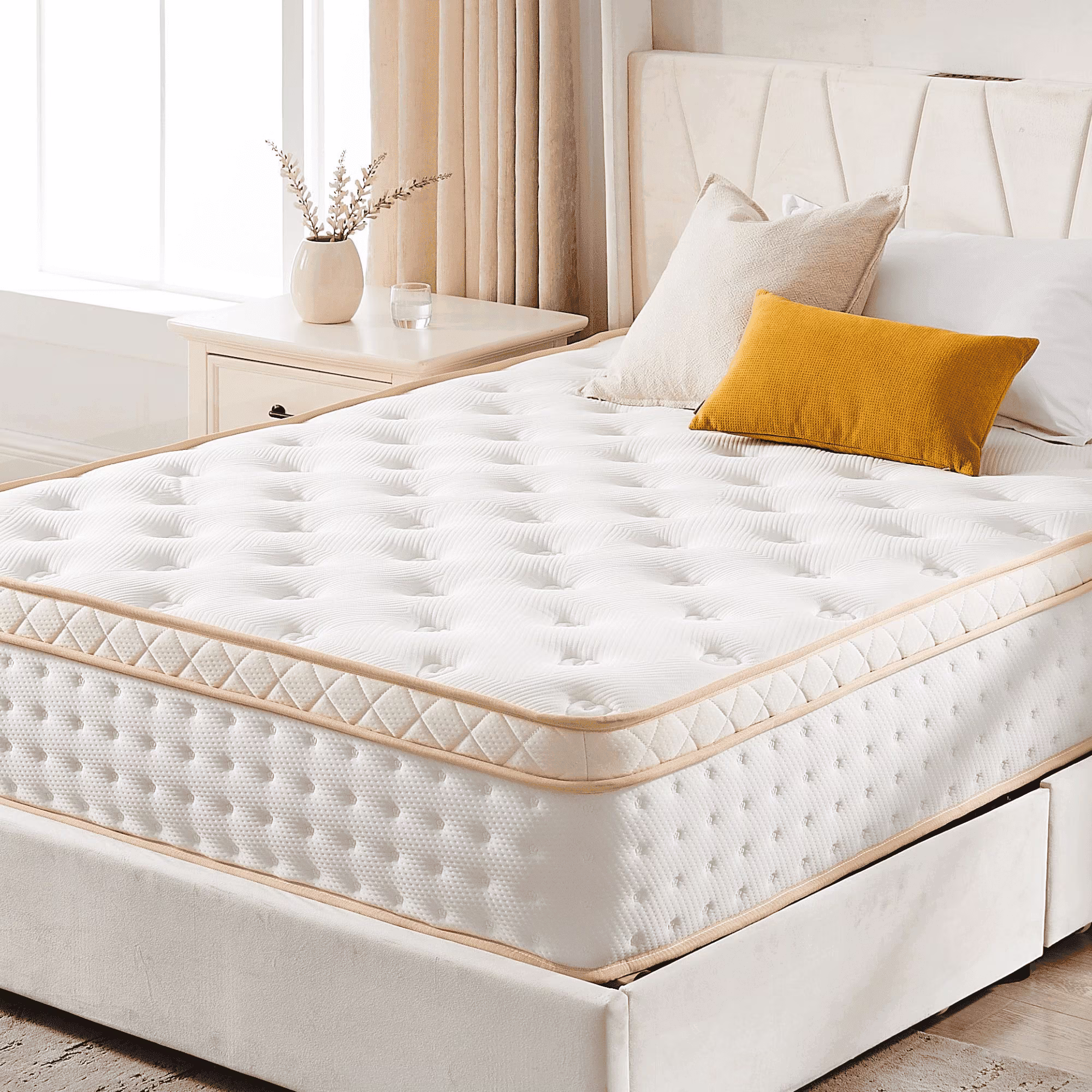 IInnovZBOM10″ Queen Size Mattress, Medium Firm Hybrid Mattress with Gel Memory Foam and Pocket Springs, CertiPUR-US Certified for Pressure Relief and Motion Isolation, 100 Night Trial, 80 x 60″ x 1