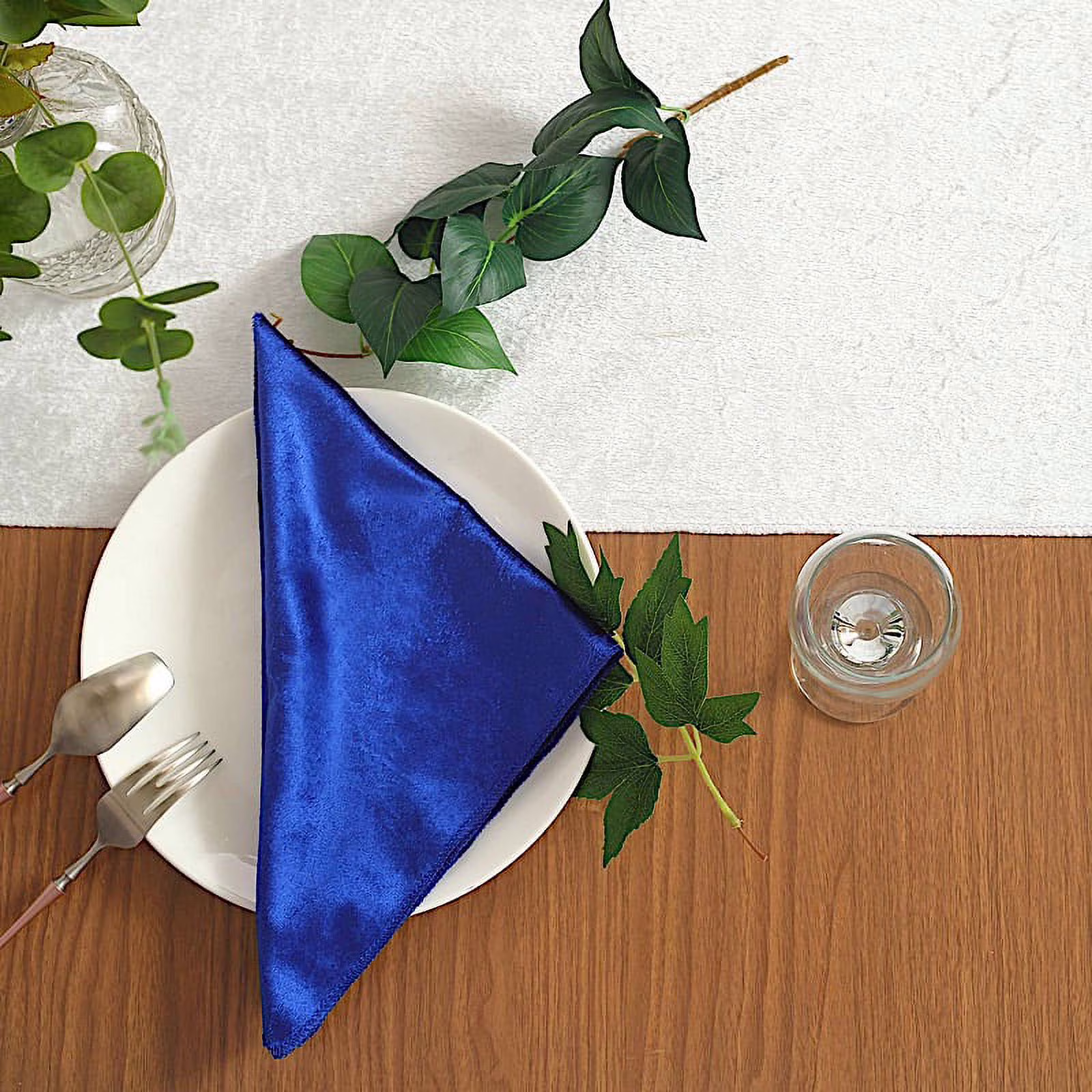 BalsaCircle 100 Pieces 20" x 20" Navy Blue Premium Velvet Napkins Linens