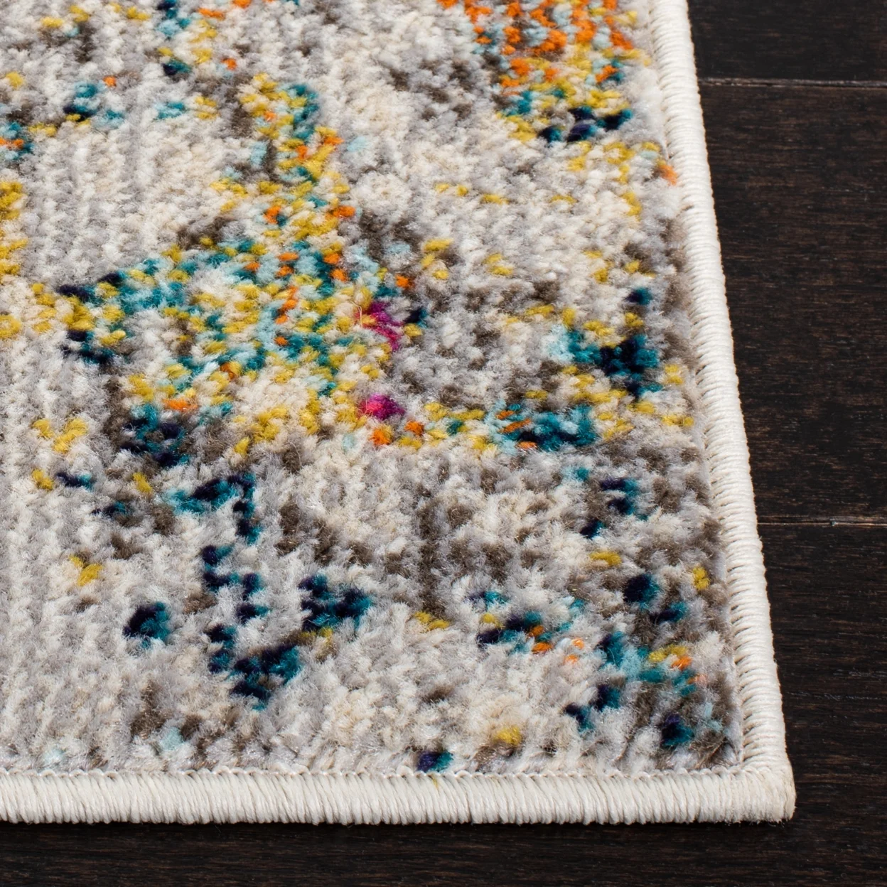SAFAVIEH Madison Nita Abstract Runner Rug, Grey/Gold, 2'2" x 20'