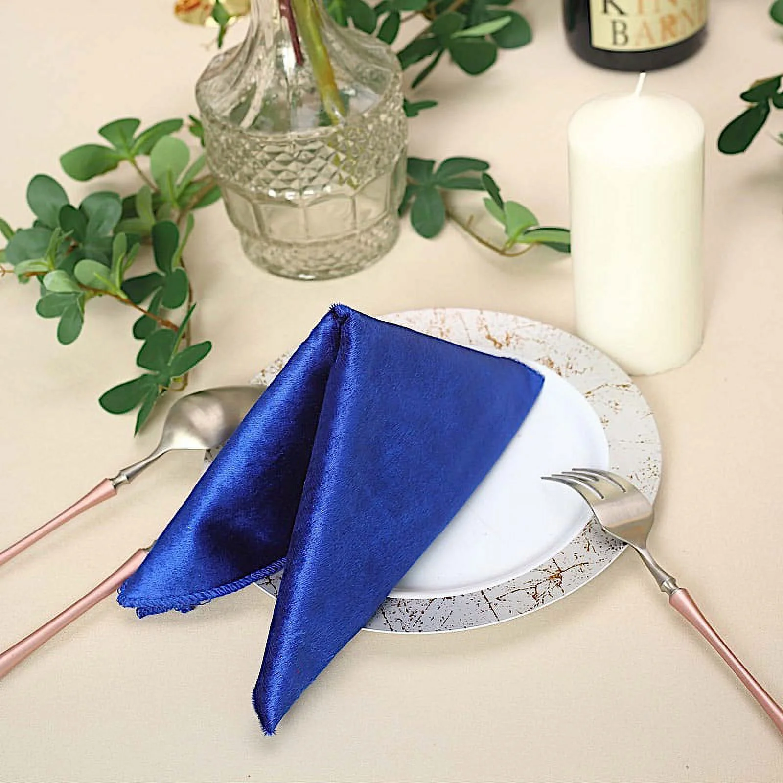 BalsaCircle 100 Pieces 20" x 20" Navy Blue Premium Velvet Napkins Linens