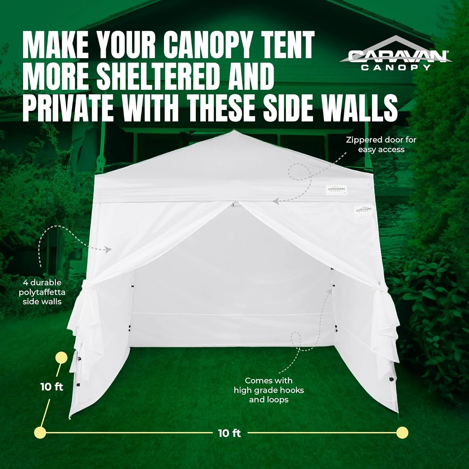 Canopy V-Series 10 x 10 Foot Tent Sidewalls, White (Sidewalls Only)