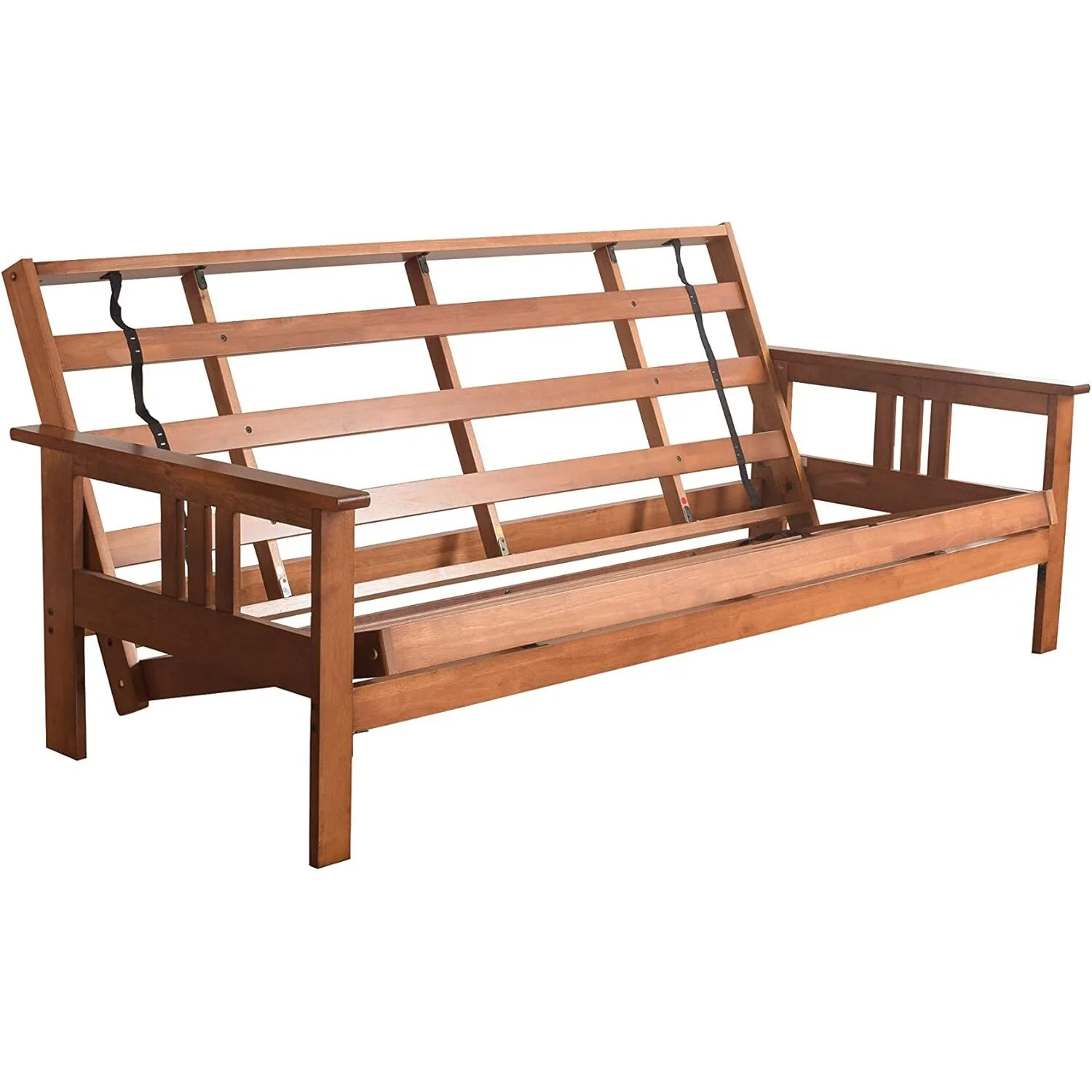 Homestock African Artifacts Full Size Futon Frame Set with Mattress, Easily Converts to Bed, Versatile Design Futon Frame for All Spaces, 33"H x 79"L x 37"D-Color:Linen Charcoal,Size:Barbados