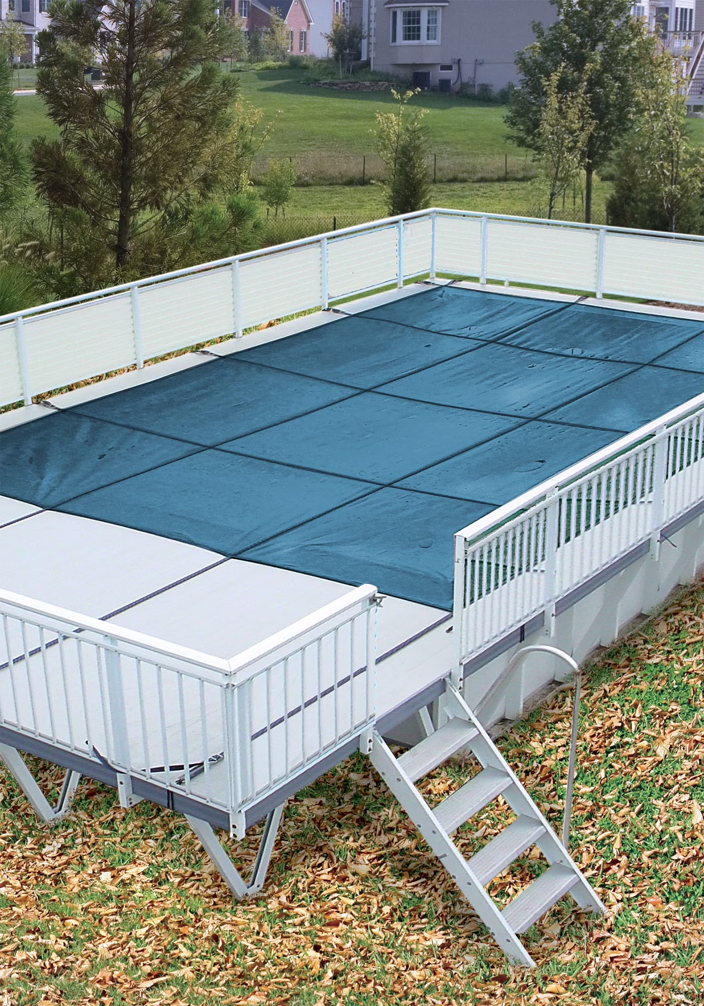 YardGuard Blue Above-Ground Safety Cover for a Kayak Pool, 12′ x 24′