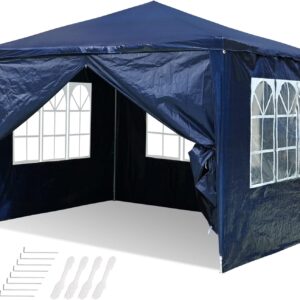 10' x 10' Outdoor Wedding Party Tent 4 Sidewalls, Blue