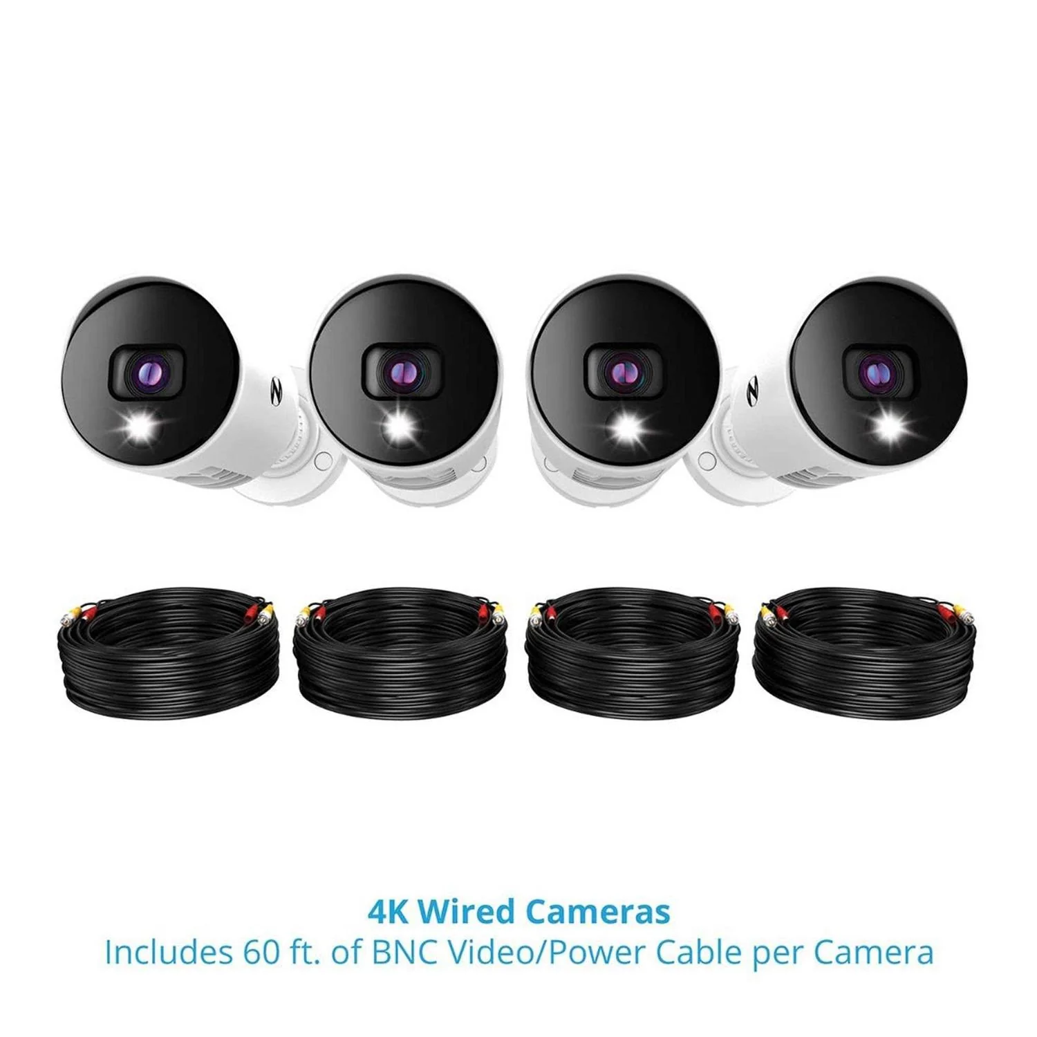 Night Owl 4 Channel 4K Bluetooth DVR With 1TB Hard Drive And 4 Wired 4K Spotlight Cameras