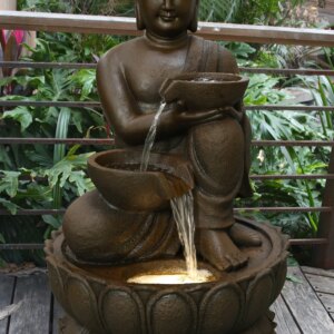 Large Buddha Fountain with Warm White LED