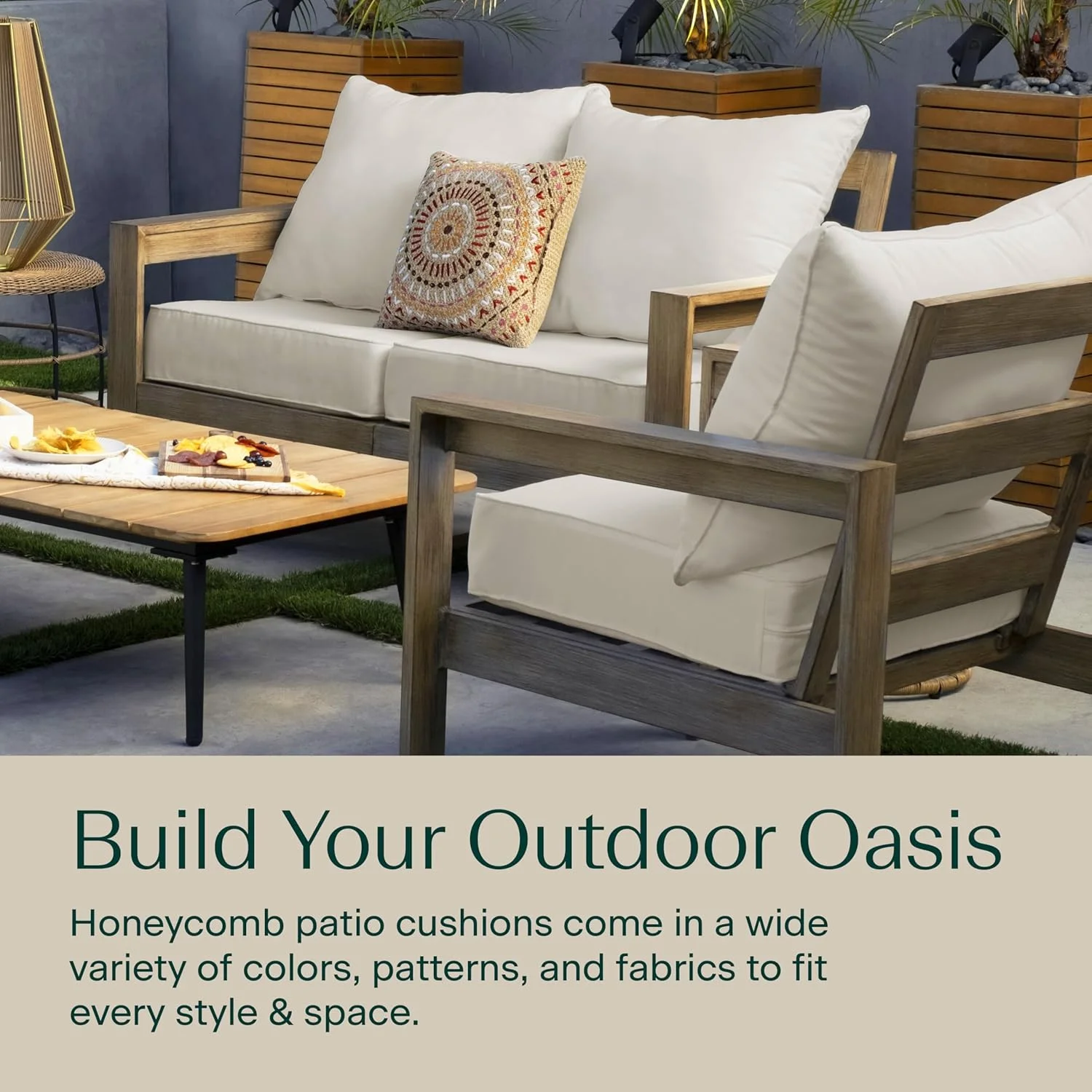 AWFHHT Outdoor Deep Seat, 24" W x 23" D, Zaire Outdoor Chair Cushion