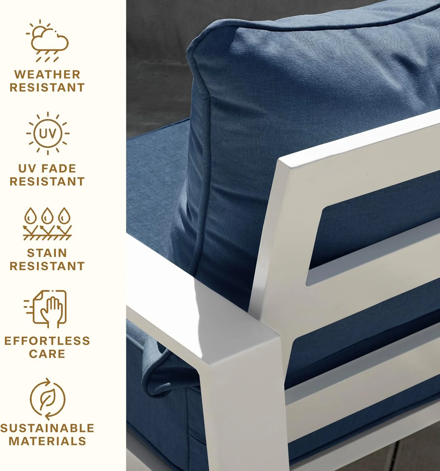 AWFHHT Outdoor Deep Seat, 24" W x 23" D, Zaire Outdoor Chair Cushion