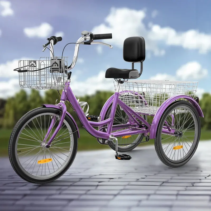 Adult 3-Wheel Pedal Tricycle, 24 And 26 Inch, 7-Speed