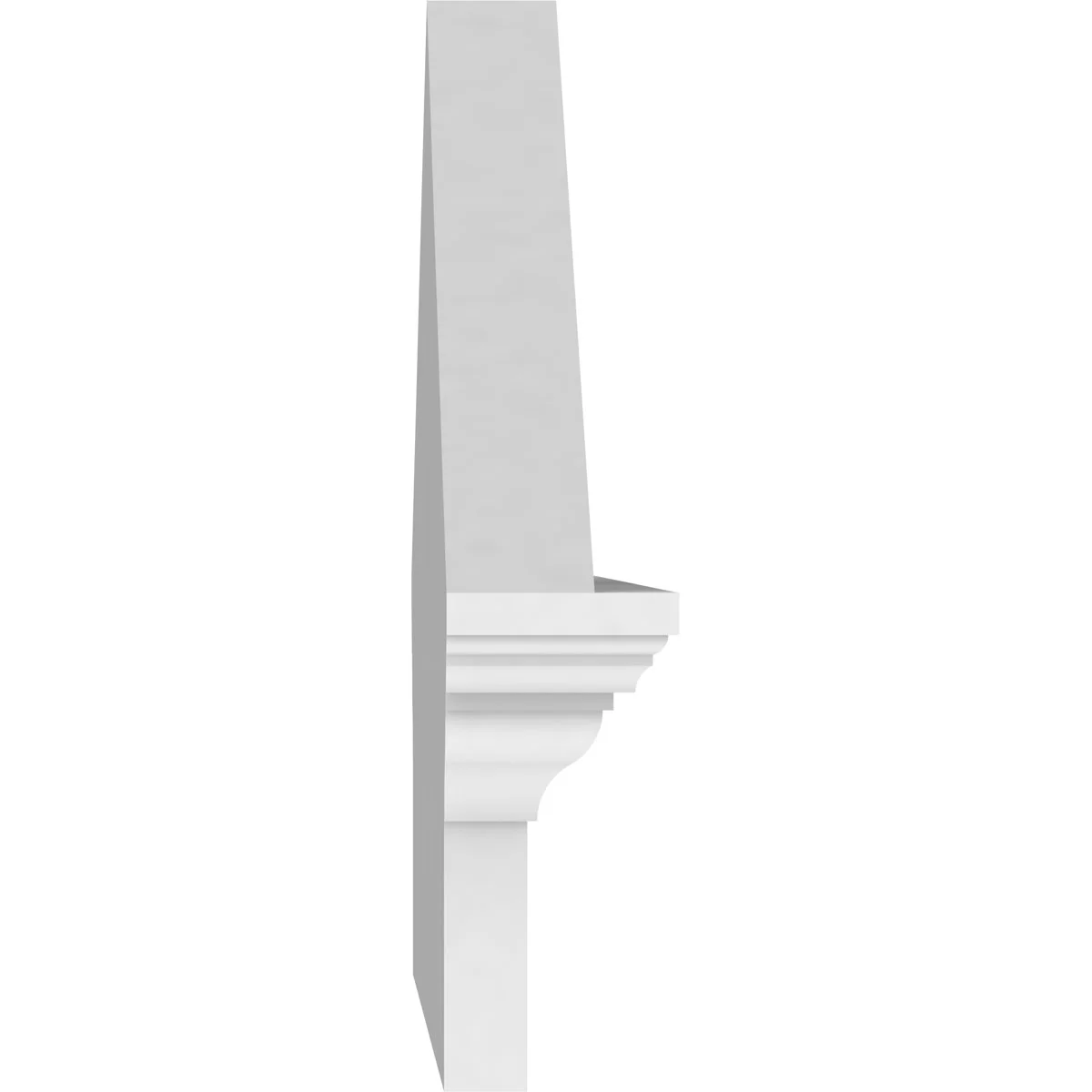 Ekena Millwork 52"W x 19-7/8"H x 2-3/4"P (Pitch 6/12) Peaked Cap Sunburst Architectural Grade PVC Combination Pediment