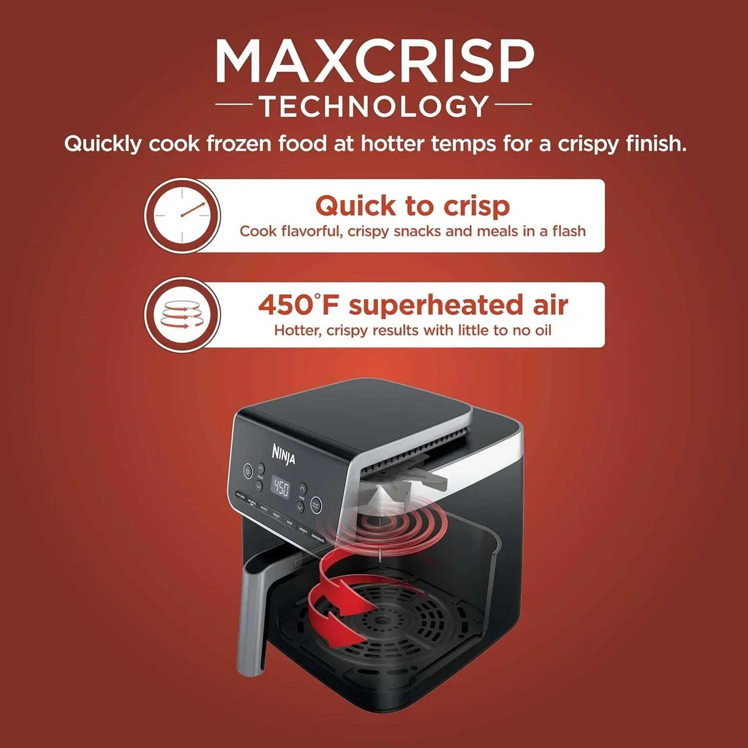 Ninja Air Fryer Pro 5-quart 4-in-1 air fryer that air fries bakes reheats and dehydrates