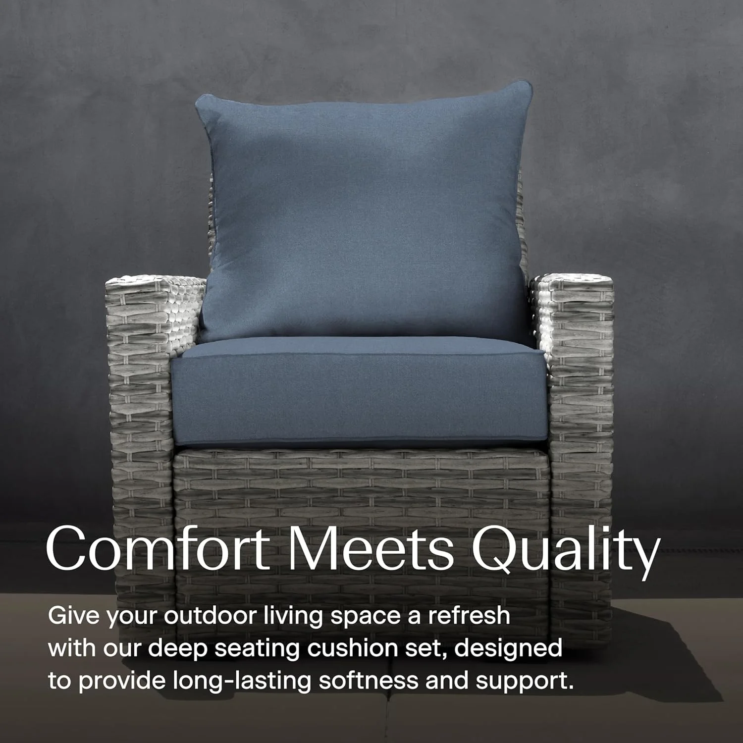 AWFHHT Outdoor Deep Seat, 24" W x 23" D, Zaire Outdoor Chair Cushion