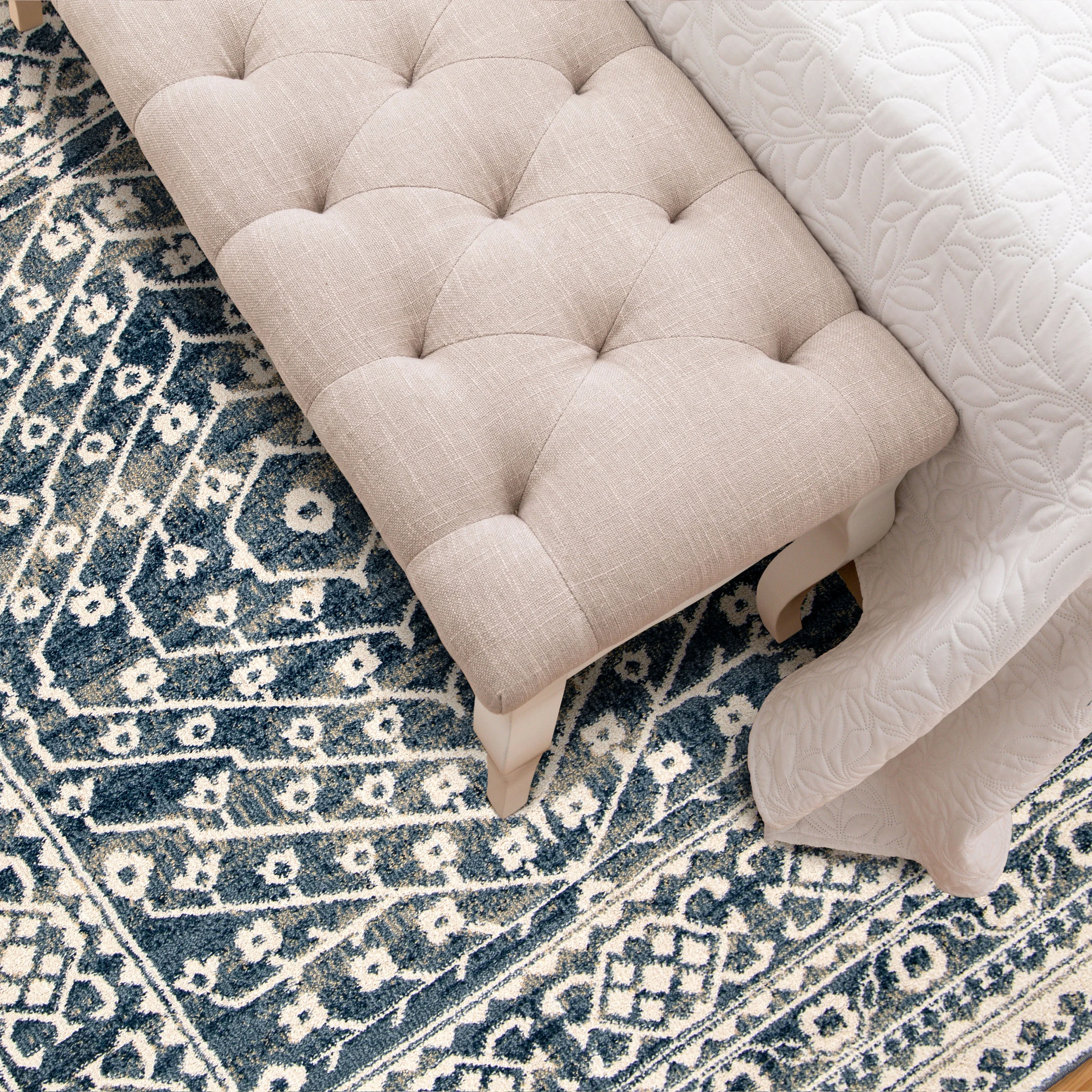 My Texas House Delilah 5'3" X 7'6" Blue Geometric Area Rug