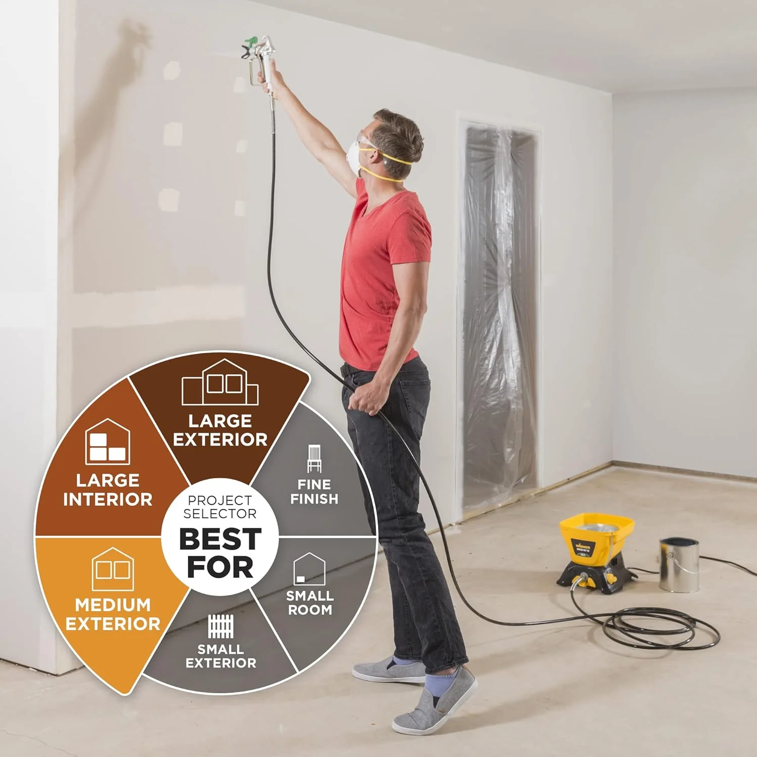 Wagner Control Pro 130 Paint Sprayer, Airless, Low Overspray