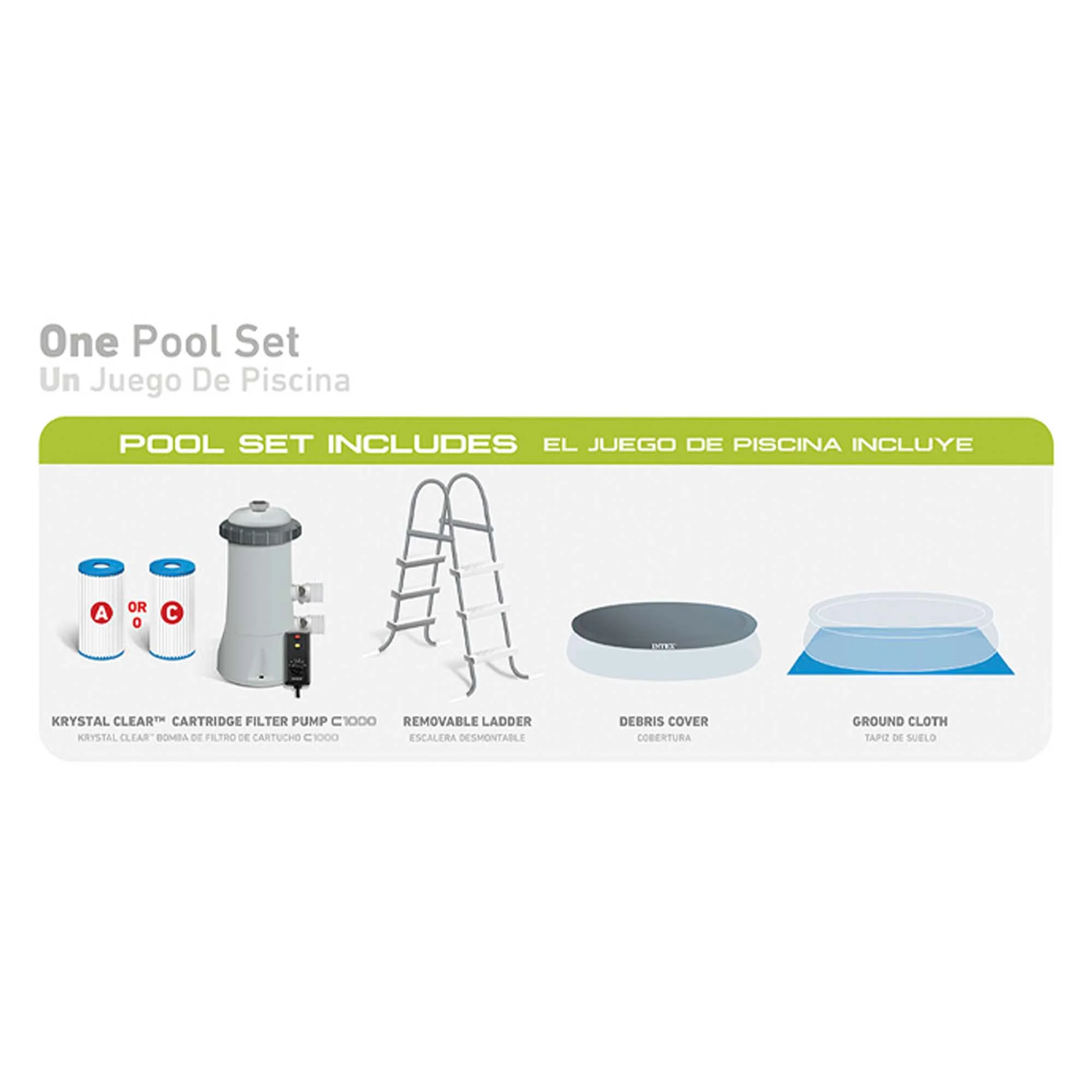 INTEX Easy Set 15ft x 42in Inflatable Above Ground Swimming Pool w/ Pump