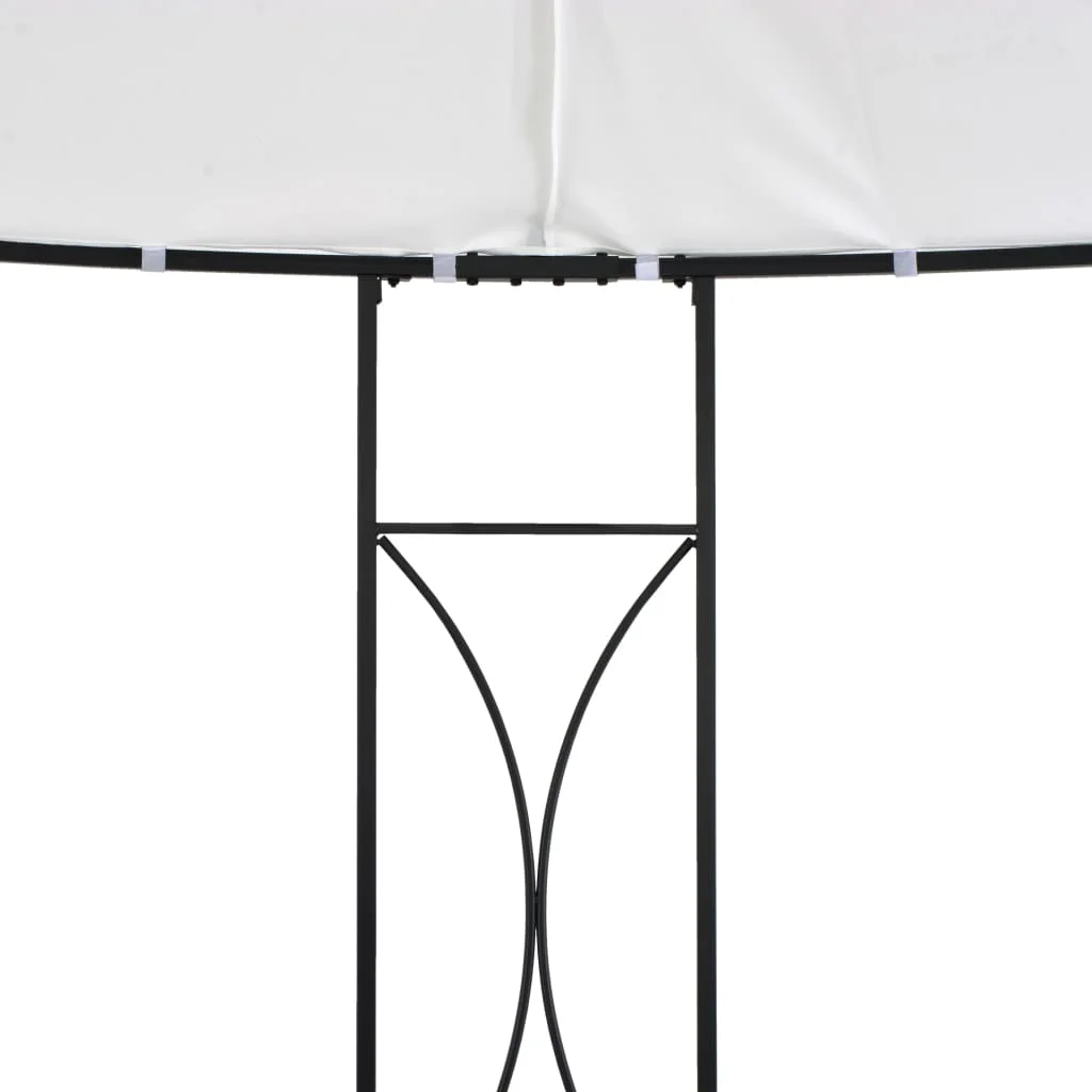 vidaXL Outdoor 9.8 x 9.5 Round Canopy Pavilion, UV & Water-Resistant, White & Black