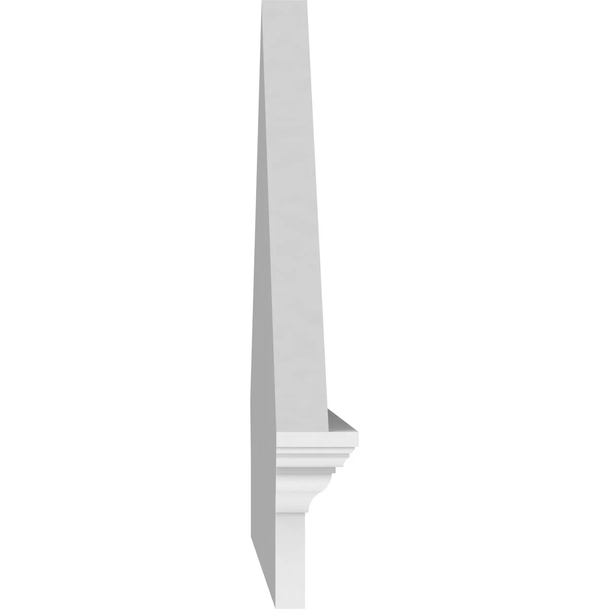 Ekena Millwork 52"W x 19-7/8"H x 2-3/4"P (Pitch 6/12) Peaked Cap Sunburst Architectural Grade PVC Combination Pediment