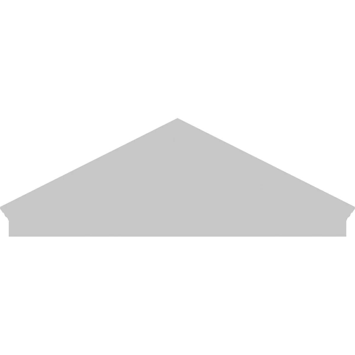 Ekena Millwork 52"W x 19-7/8"H x 2-3/4"P (Pitch 6/12) Peaked Cap Sunburst Architectural Grade PVC Combination Pediment