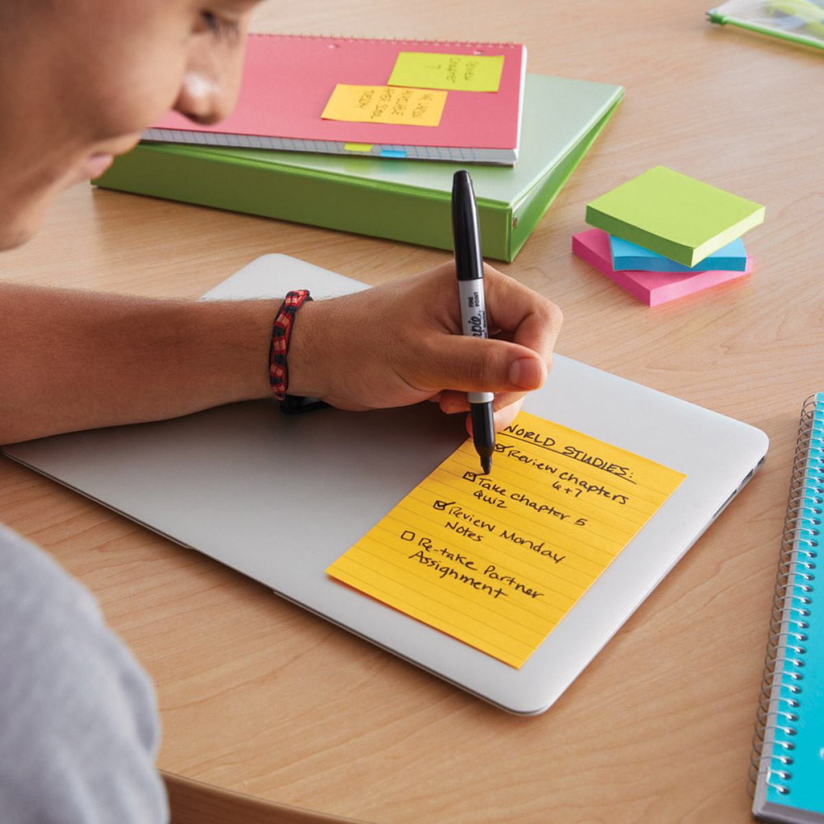 Post-it Notes, 4 in. x 6 in. Assorted Colors, 100 Sheets, 5-pack