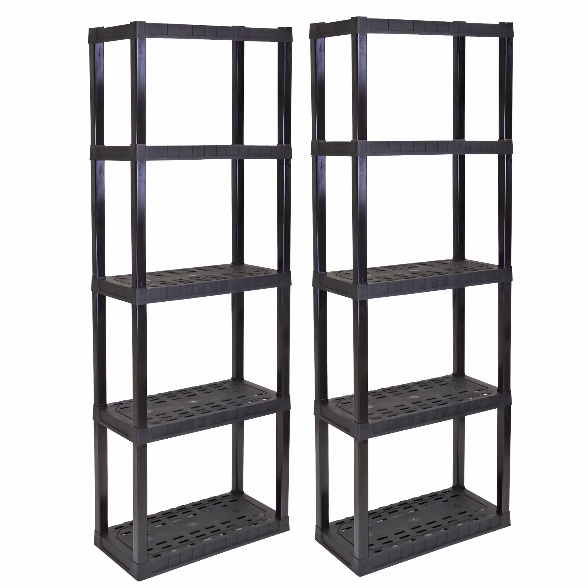 Hyper Tough Garage Shelving Unit Heavy Duty 5-Tier 75″H x 30″W x 14″D 2-Pack, Black 450 lbs Total Capacity
