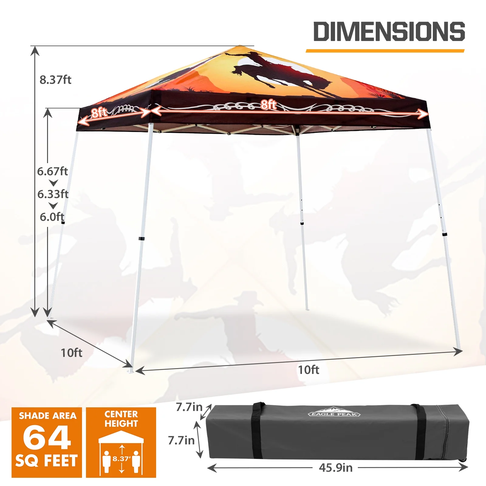 EAGLE PEAK 10ft x 10ft Turquoise Slant Leg Instant Pop-up outdoor Canopy