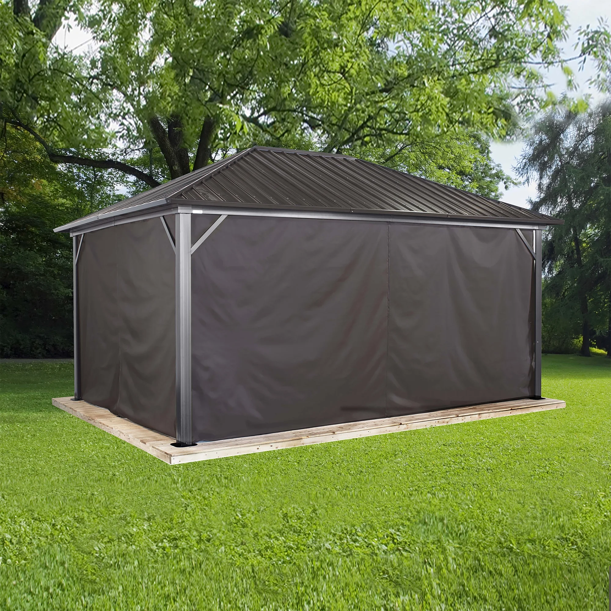 Sojag12' x 12' Brown Outdoor Canopy Sidewalls, Includes Hooks (1 Pack)