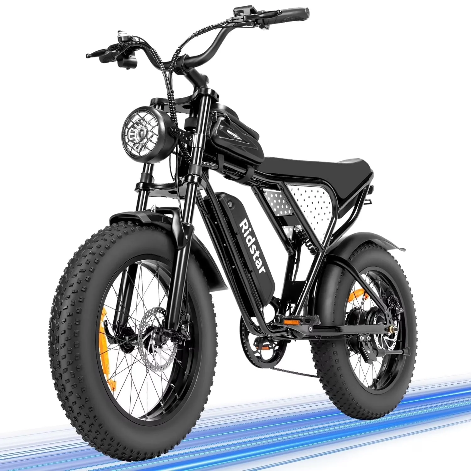 1500W Electric Mountain Bike 48V 20Ah, 20 inch Fat Tires, Shimano 7-Speed, Full Suspension – q20-1500w