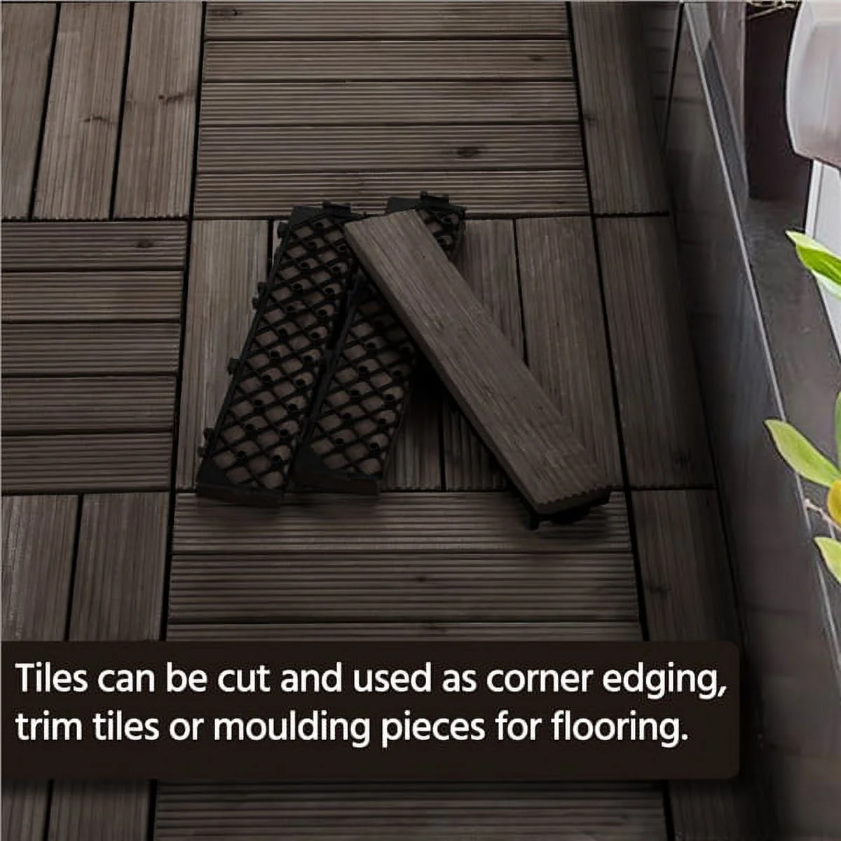 Renwick 12" x 12" Square Wooden Floor Tiles, 27 Pieces, Natural Wood