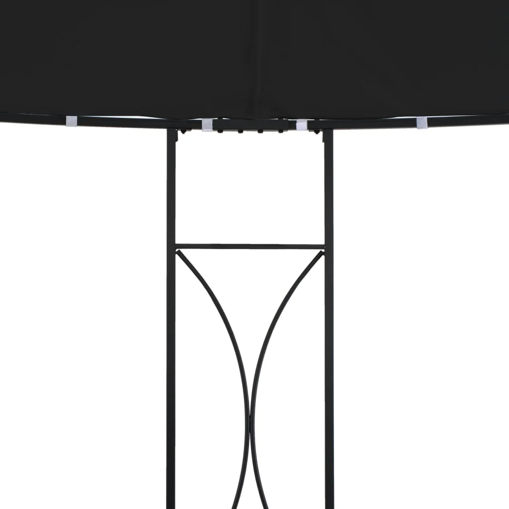 vidaXL Outdoor 9.8 x 9.5 Round Canopy Pavilion, UV & Water-Resistant, White & Black