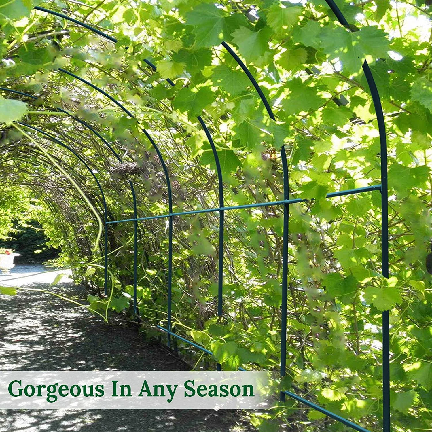 YardGrow Large Garden Support Arch Frame Climbing Plant Arch Arbor for Various Climbing Plant Roses Vines Birthday Wedding Party Decoration Pergola Frame (6.5 x 7 x 7.2ft)