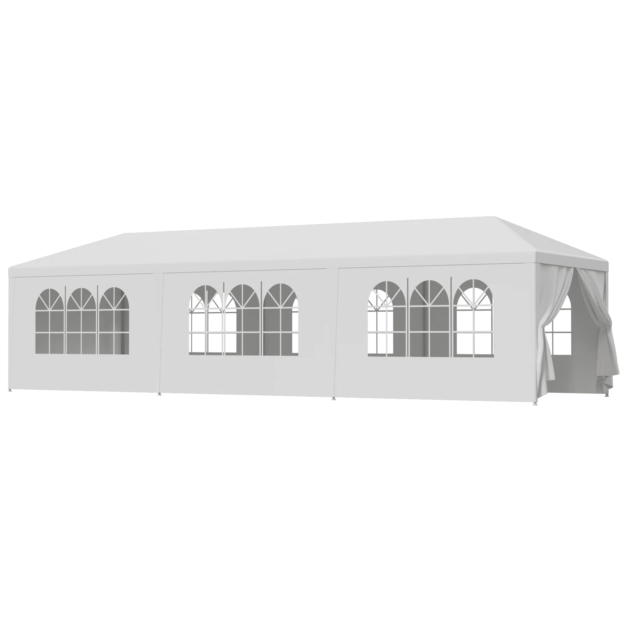ZENSTYLE Patio Wedding Party Tent Set White Waterproof Canopy – 10 x 30′ White