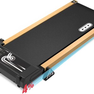 Ecotronic Indoor Electric Walking Pad With Natural Wood Finish, 2.25HP Motor, LED Display, Remote Control And Incline