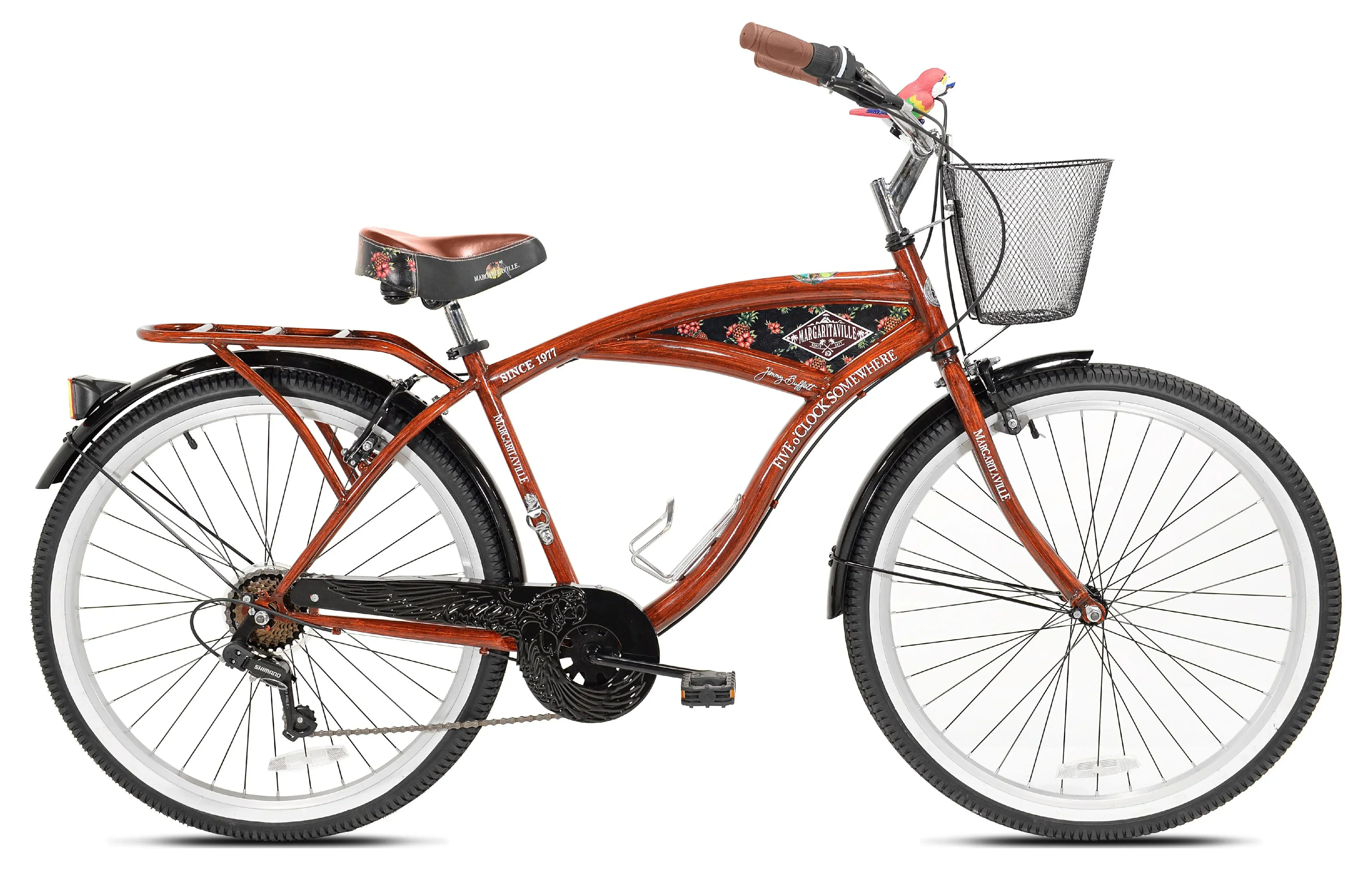 Kent 26in Margaritaville Men’s Cruiser Bike, Wood Grain Color