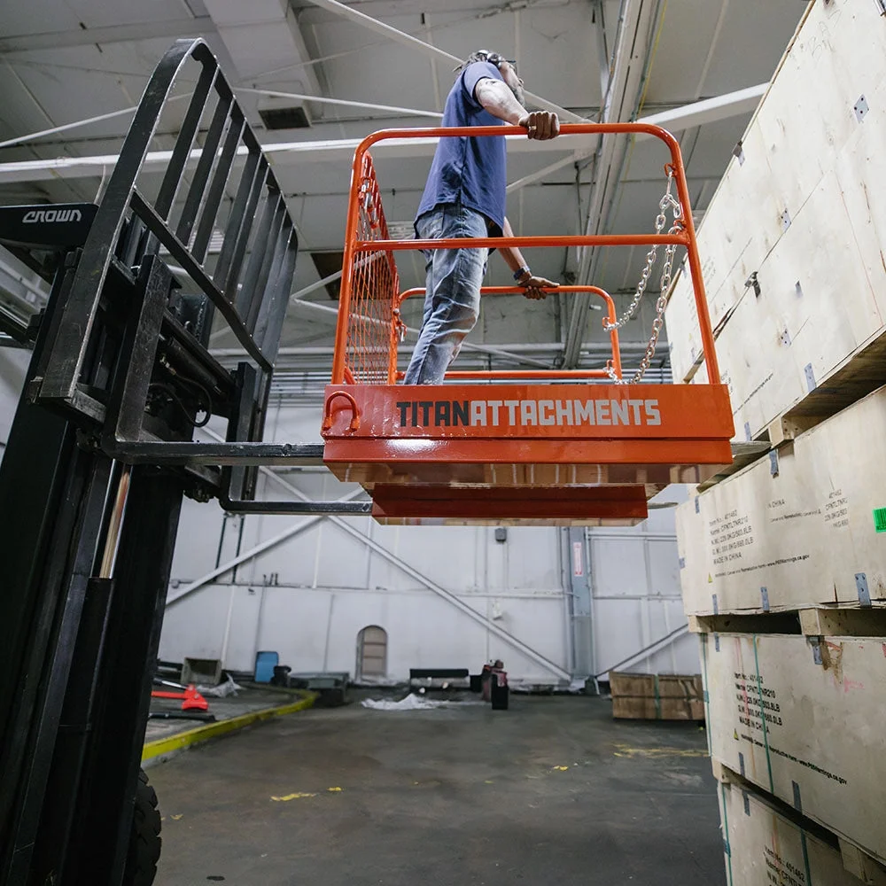 Titan Attachments Pallet Forklift Platform Safety Cage 36″ x 36″