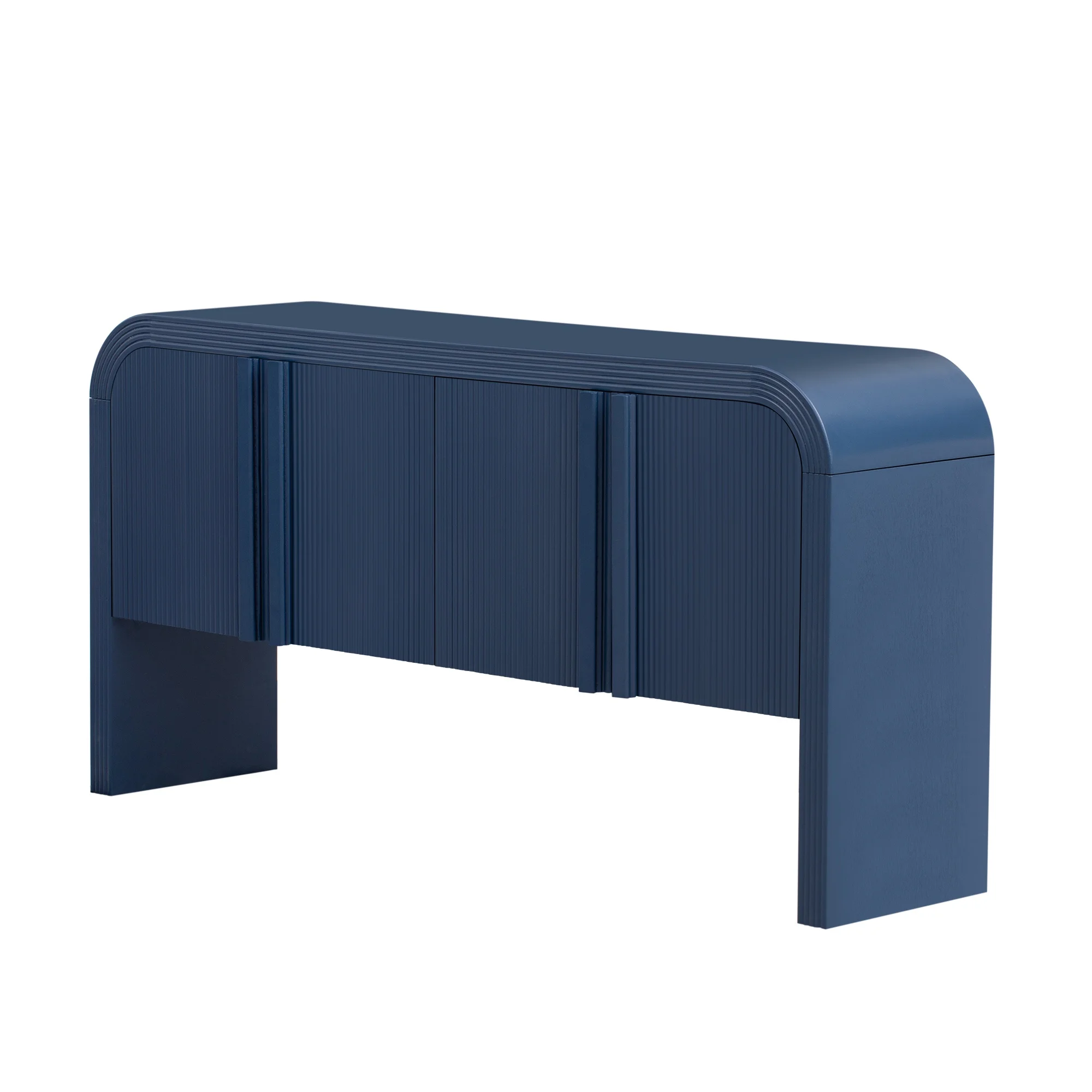 Accent Cabinet with 4 Doors, TUANLUO Buffet Cabinet with Adjustable Shelves, Wood Storage Cabinet, Modern Accent Cabinet Furniture for Hallway Entryway Living Room, 59"L x 15.7"W x 33.2"H, Blue