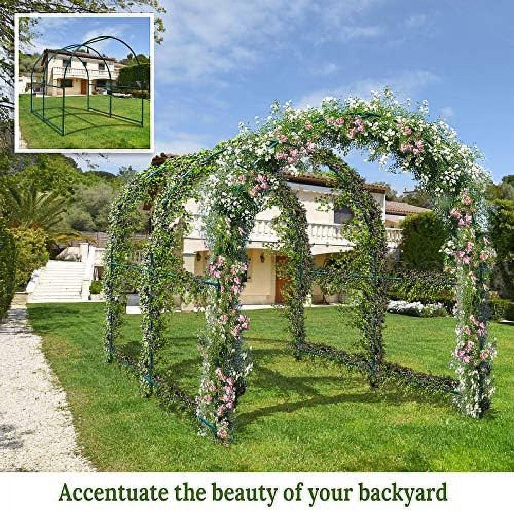 Large Garden Support Arch Frame Climbing Plant Arch Arbor for Various Climbing Plant Roses Vines Birthday Wedding Party Decoration Pergola Frame (6.5 x 7 x 7.2ft)
