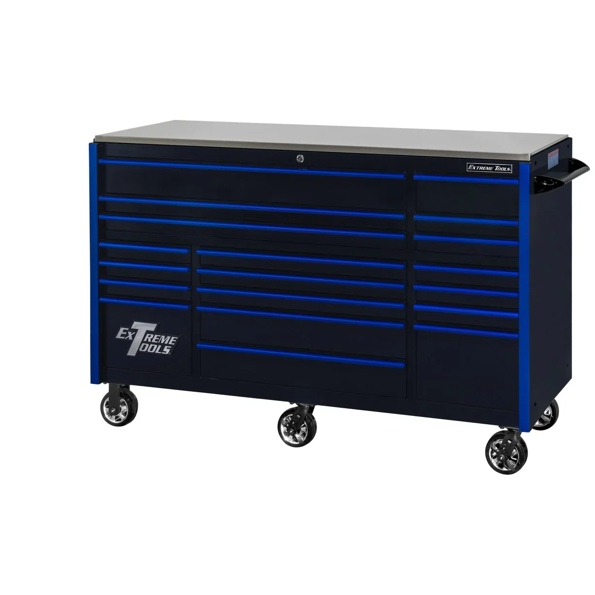 Extreme Tools 72-in x 30-in 19-Drawer Roller Cabinet With 250 lb Drawer Slides - RX723019RC-250