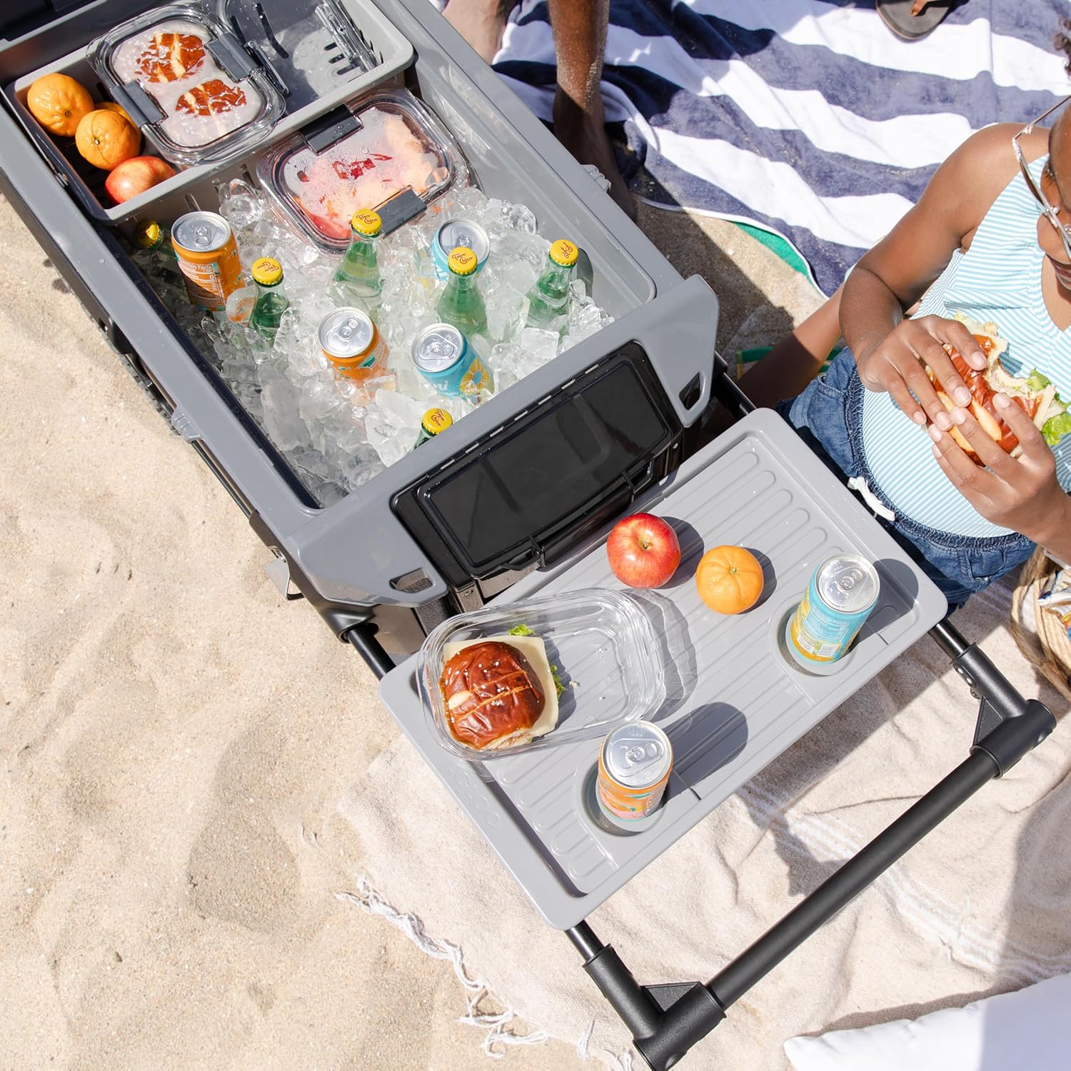 70Qt Wheeled Cooler Insulated Hard Shell Ice Chest