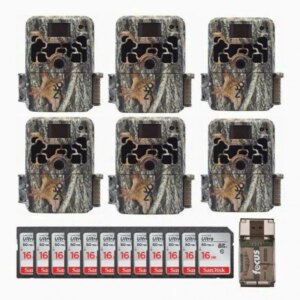 Browning Dark Ops Extreme Trail Camera Bundle, 16MP, HD Video, Camouflage, 6-Pack With 16GB SD Cards