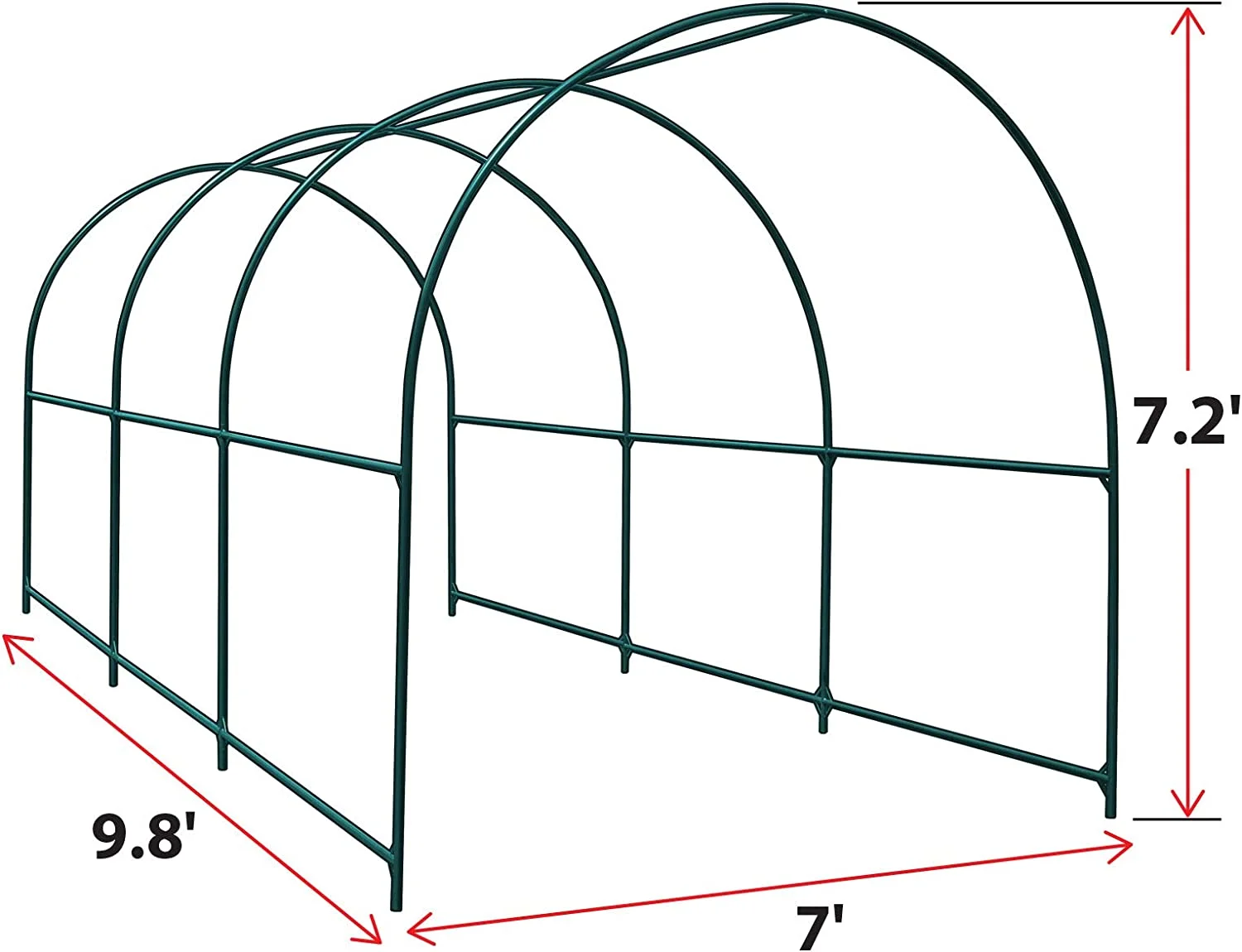 YardGrow Large Garden Support Arch Frame Climbing Plant Arch Arbor for Various Climbing Plant Roses Vines Birthday Wedding Party Decoration Pergola Frame (6.5 x 7 x 7.2ft)