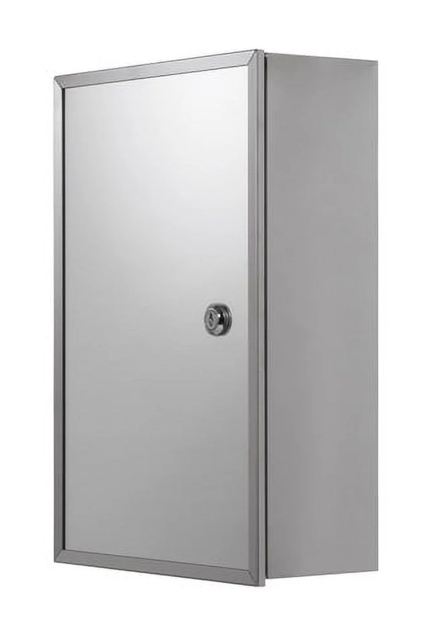 Croydex Trent Lockable Bathroom Storage Medicine Cabinet, Stainless Steel (15.7 x 9.8 in)