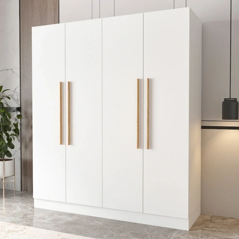 Modern Freestanding Solid Wood Wardrobe Closet With Storage Shelves