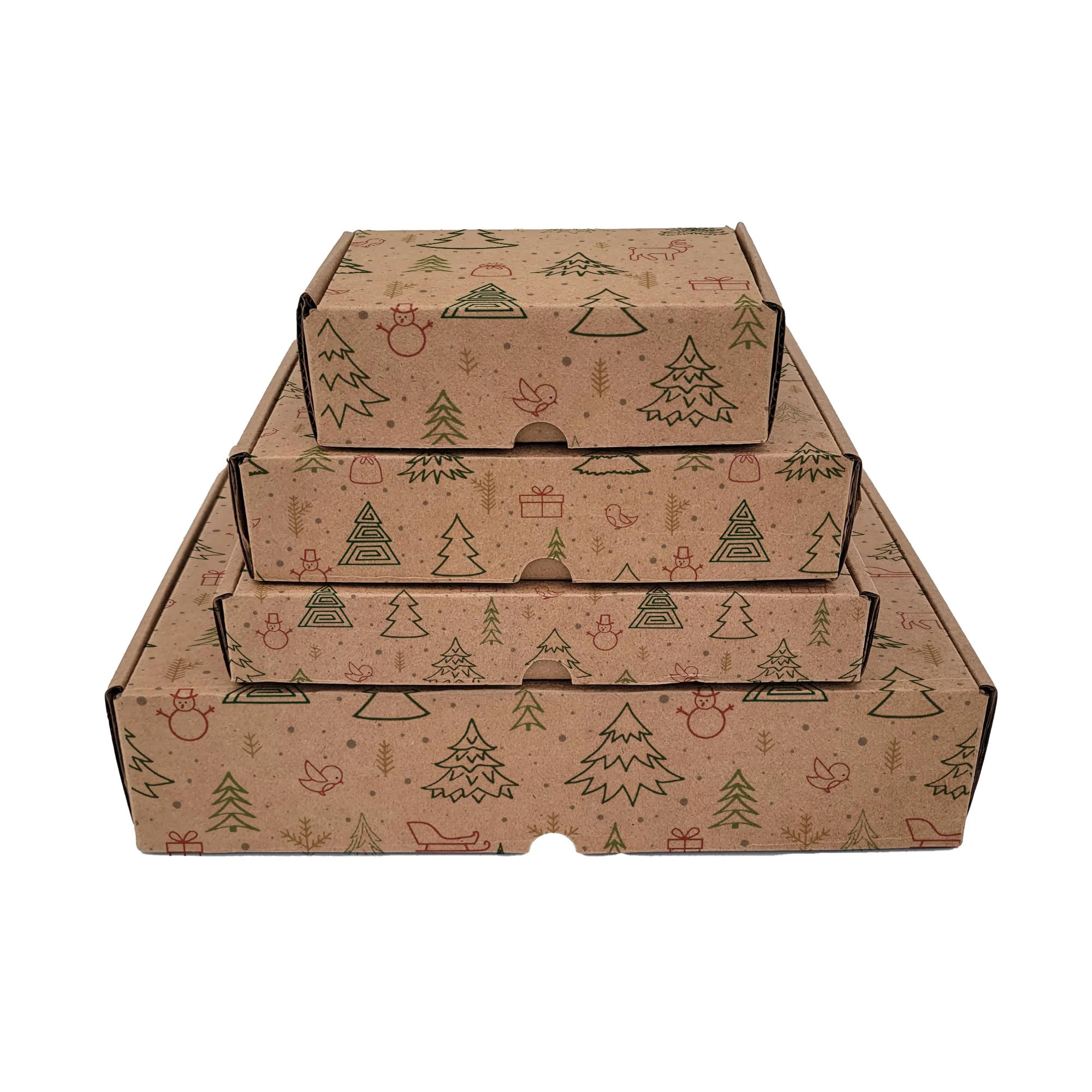 Ucanpack Christmas Mailing Boxes 11 x 11 x 5" - Winter Forest Printed Christmas Boxes - Holiday Shipping Box Made In USA Holiday Box Corrugated Shipping Boxes