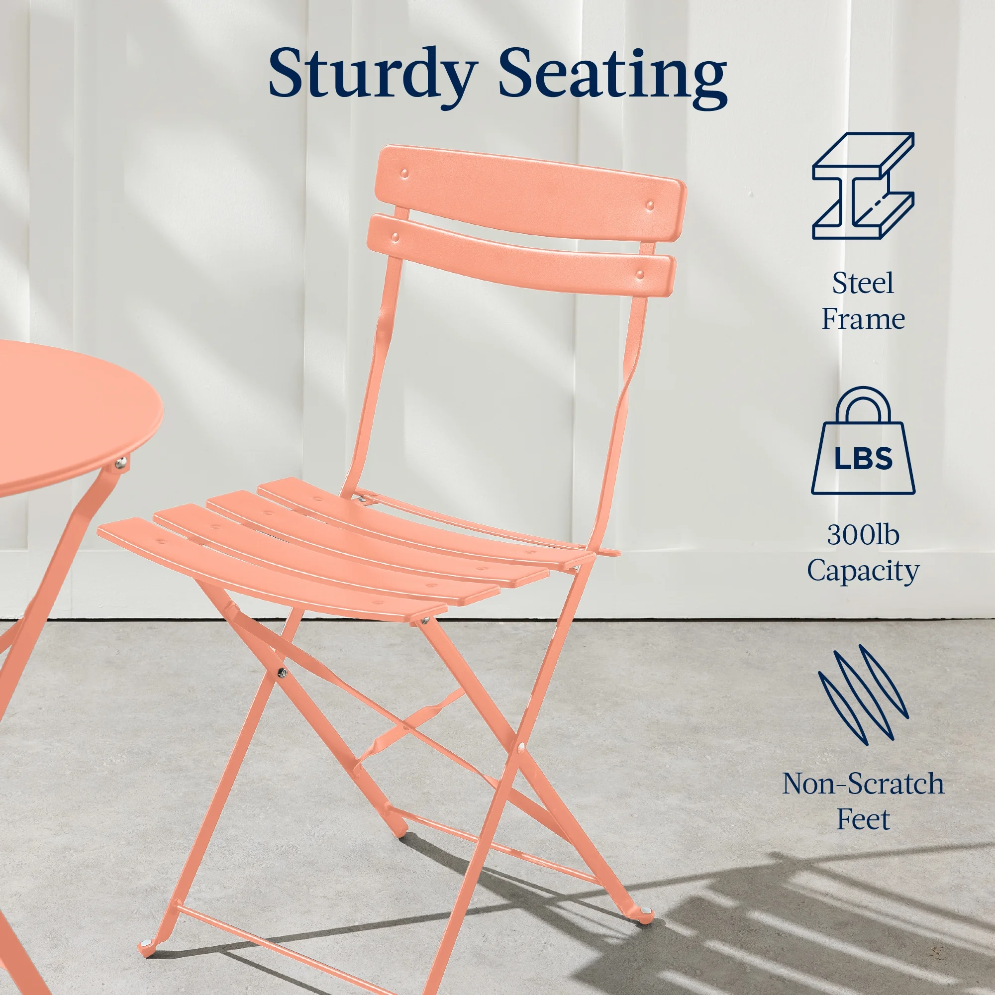 Best Choice Products 3-Piece Small Bistro Set, Folding Patio Furniture Set of 2 Chairs and Table - Black