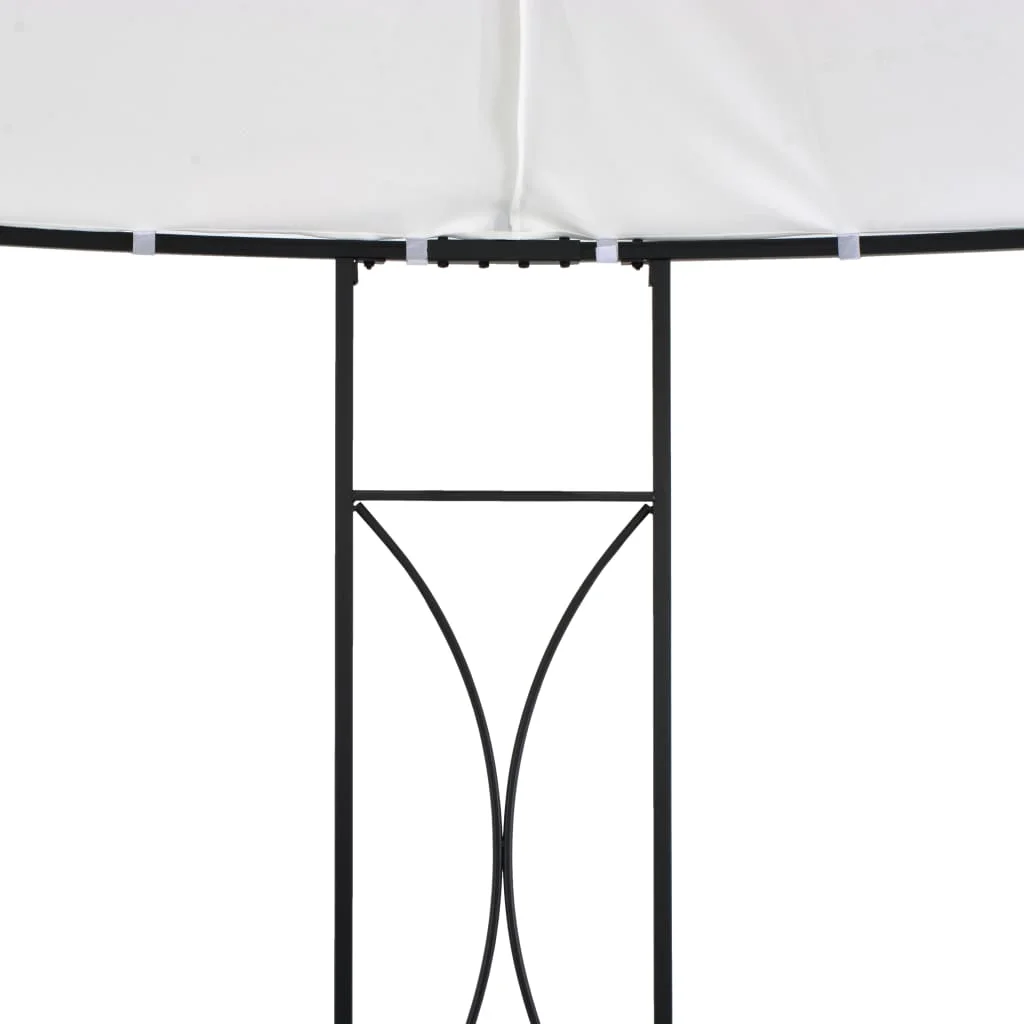 vidaXL Outdoor 9.8 x 9.5 Round Canopy Pavilion, UV & Water-Resistant, White & Black